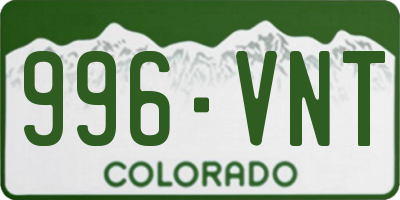 CO license plate 996VNT