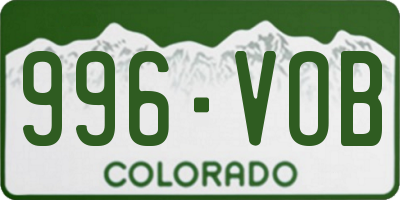 CO license plate 996VOB