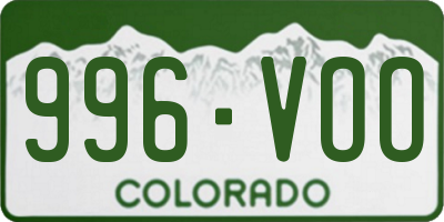 CO license plate 996VOO