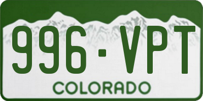 CO license plate 996VPT