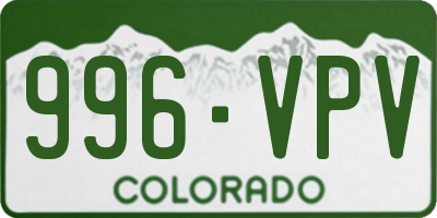 CO license plate 996VPV