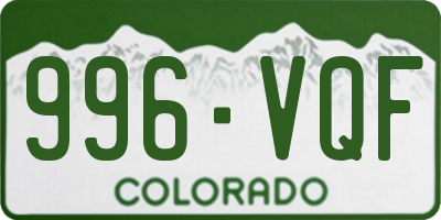 CO license plate 996VQF