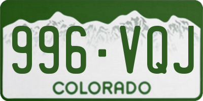 CO license plate 996VQJ