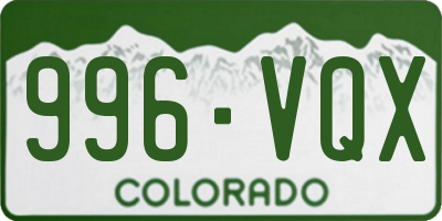 CO license plate 996VQX