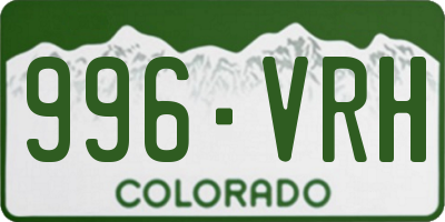 CO license plate 996VRH