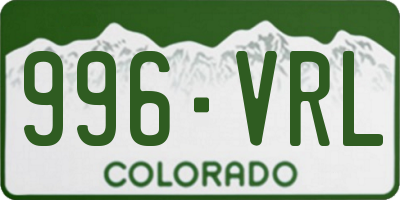 CO license plate 996VRL