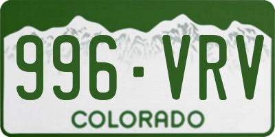 CO license plate 996VRV