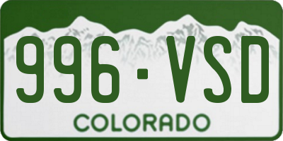 CO license plate 996VSD