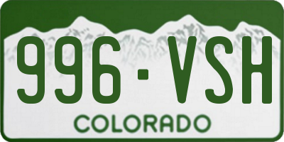 CO license plate 996VSH