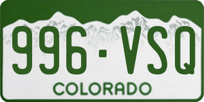 CO license plate 996VSQ