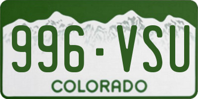 CO license plate 996VSU