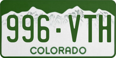 CO license plate 996VTH