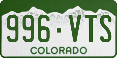 CO license plate 996VTS