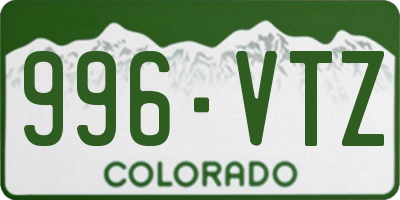CO license plate 996VTZ