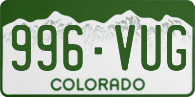 CO license plate 996VUG