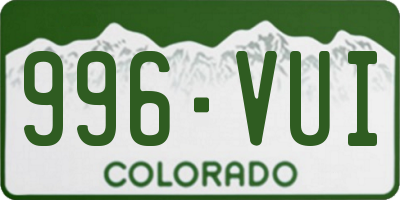 CO license plate 996VUI