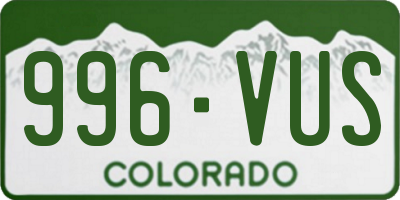 CO license plate 996VUS