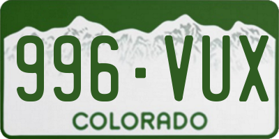 CO license plate 996VUX