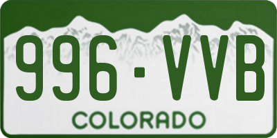 CO license plate 996VVB