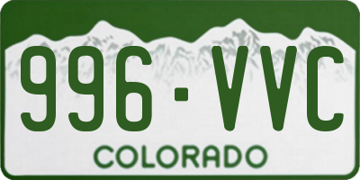 CO license plate 996VVC
