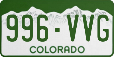CO license plate 996VVG
