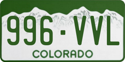CO license plate 996VVL