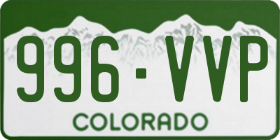 CO license plate 996VVP