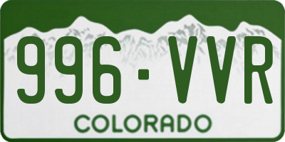 CO license plate 996VVR