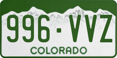 CO license plate 996VVZ