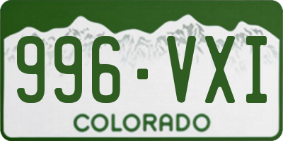 CO license plate 996VXI