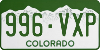 CO license plate 996VXP