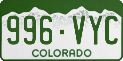 CO license plate 996VYC