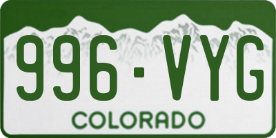 CO license plate 996VYG