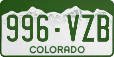 CO license plate 996VZB