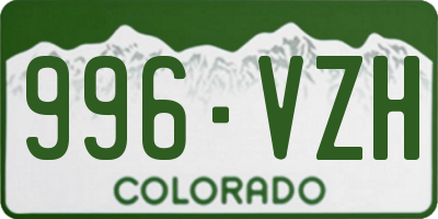 CO license plate 996VZH