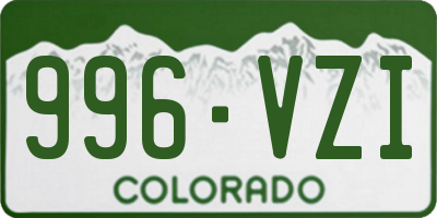 CO license plate 996VZI