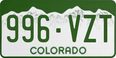 CO license plate 996VZT