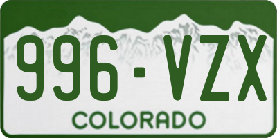 CO license plate 996VZX