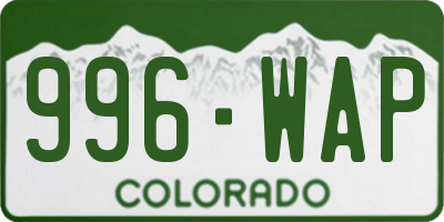 CO license plate 996WAP