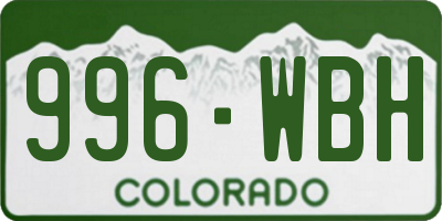CO license plate 996WBH