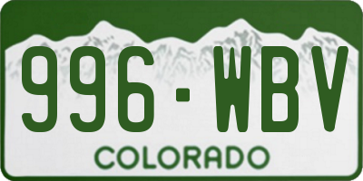 CO license plate 996WBV
