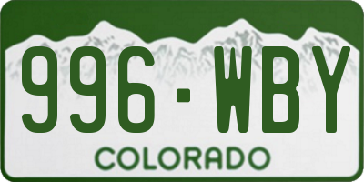 CO license plate 996WBY
