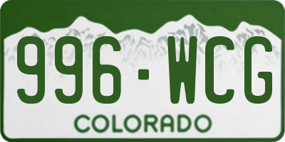 CO license plate 996WCG