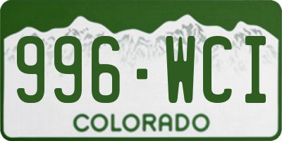 CO license plate 996WCI