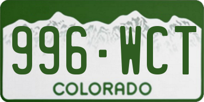CO license plate 996WCT
