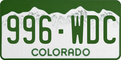 CO license plate 996WDC