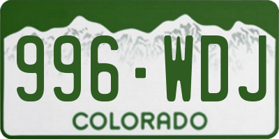 CO license plate 996WDJ