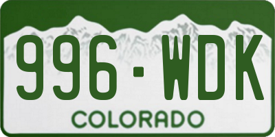 CO license plate 996WDK