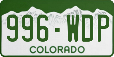 CO license plate 996WDP