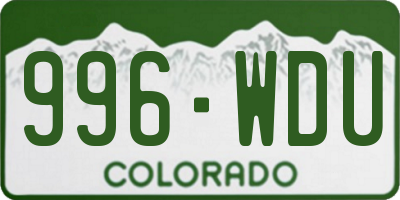 CO license plate 996WDU